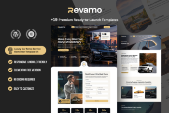Revamo – Luxury Car Rental Service WordPress Elementor Template Kit