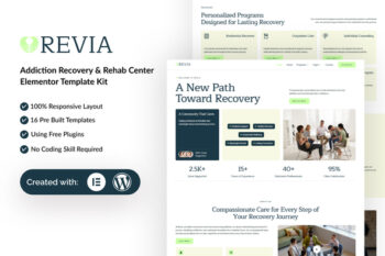 Revia - Addiction Recovery & Rehab Center Elementor Template Kit
