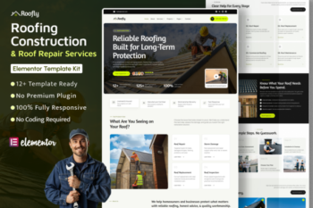 Roofly - Roofing Construction & Roof Repair Elementor Template Kit