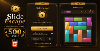 Slide Escape | 500 Levels Sliding Block HTML5 Puzzle Game