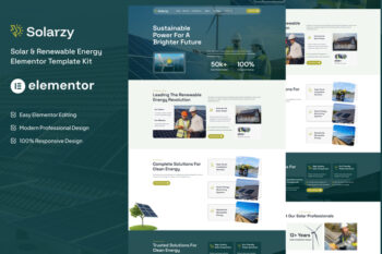 Solarzy - Solar & Renewable Energy Elementor Template Kit