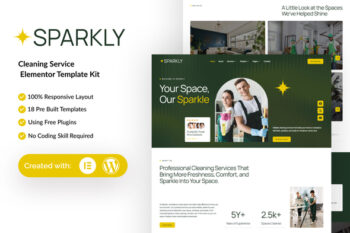 Sparkly - Cleaning Service Elementor Template Kit