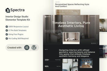 Spectra - Interior Design Studio Elementor Template Kit