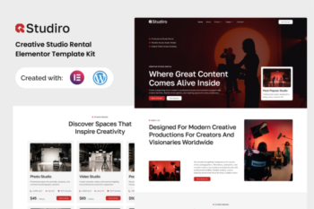 Studiro - Creative Studio Rental Elementor Template Kit