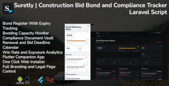 Suretly | Construction Bid Bond and Compliance Tracker Laravel Script With Flutter App