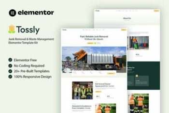 Tossly - Junk Removal & Waste Management Elementor Template Kit
