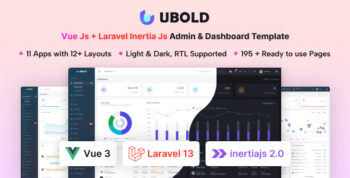 UBold - Vue + Laravel Inertia Js Tailwind CSS Admin Dashboard Template