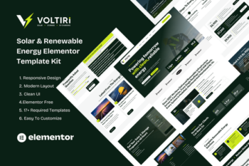 Voltiri - Solar & Renewable Energy Elementor Template Kit