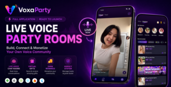 VoxaParty – Audio Party Room, Live Streaming & Voice Chat App with Admin Panel