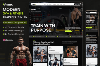 Vyron - Modern Gym & Fitness Center Elementor Template Kit