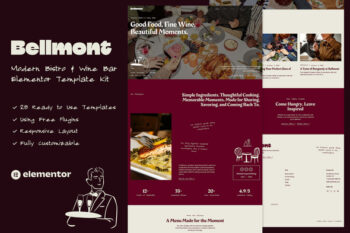 Bellmont — Modern Bistro & Wine Bar Elementor Template Kit
