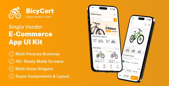 BicyCart | Single Vendor eCommerce Flutter App UI Template