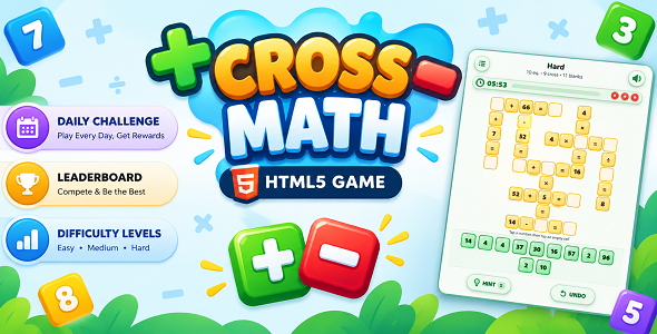 Cross Math | Crossword Math Puzzle HTML5 Game