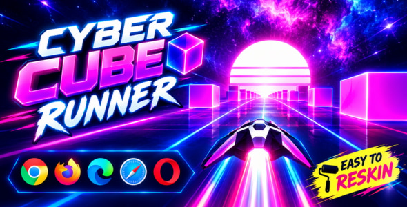 Cyber Cube Runner 3D | Cyberpunk Endless Space Runner HTML5 Game
