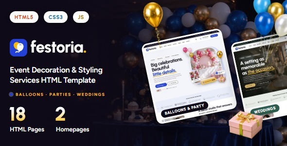 Festoria – Event Decoration & Styling Services HTML Template