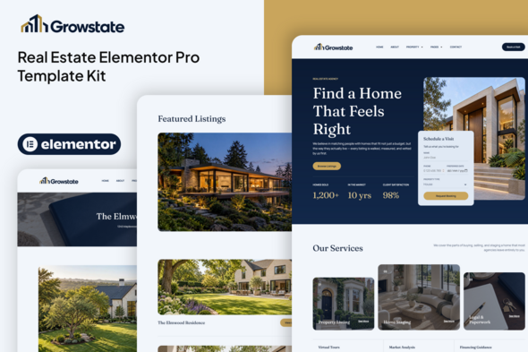 Growstate - Real Estate Elementor Pro Template Kit