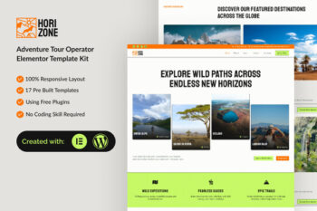 Horizone - Adventure Tour Operator Elementor Template Kit