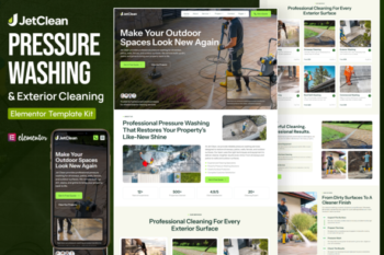 Jetclean – Pressure Washing & Exterior Cleaning Elementor Template Kit