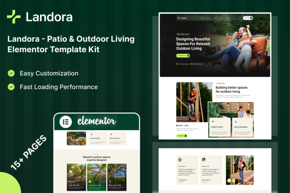 Landora – Outdoor Living & Landscaping Elementor Template Kit