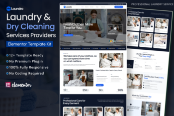 Laundro - Laundry & Dry Cleaning Elementor Template Kit