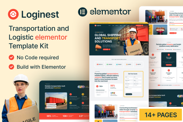 Loginest – Transportation and Logistic Elementor Template Kit