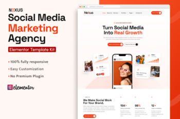 Nexus - Social Media Marketing Agency Elementor Template Kit