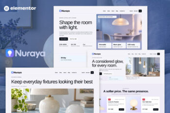 Nuraya - Lighting & Lamps Shop eCommerce Elementor Pro Template Kit