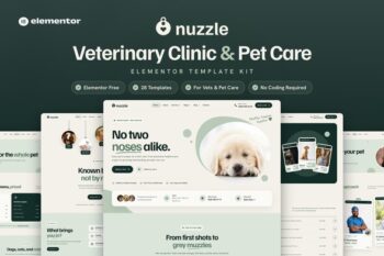 Nuzzle - Veterinary Clinic & Pet Care Elementor Template Kit