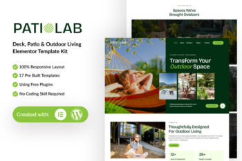 Patiolab - Deck, Patio & Outdoor Living Elementor Template Kit