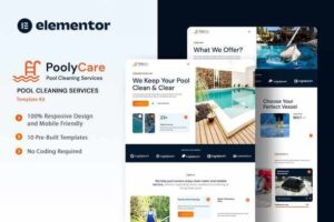 Poolycare - Pool Cleaning Services Elementor Template Kit