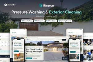 Rinsevo - Pressure Washing & Exterior Cleaning Elementor Template Kit