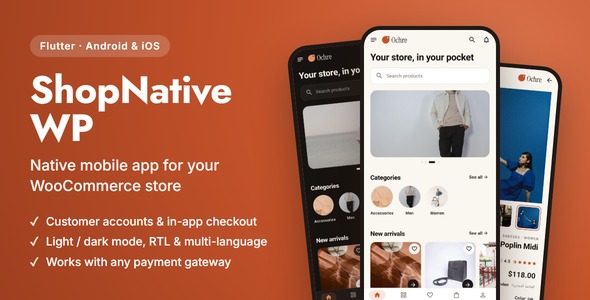 ShopNative WP | Flutter WooCommerce App for Android and iOS