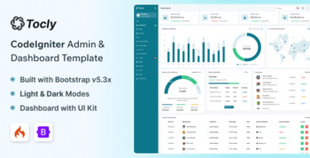 Tocly - CodeIgniter Admin & Dashboard Template