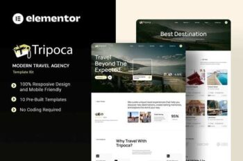 Tripoca - Modern Travel Agency Elementor Template Kit