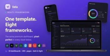 Vela - React, Next.js, Vue, Nuxt, Laravel, Django, ASP.NET & HTML Admin Dashboard Template