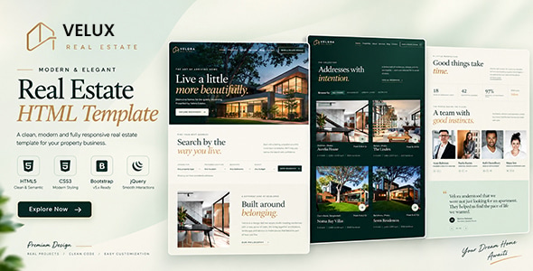 Velux - Real Estate HTML Template