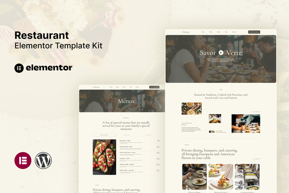 Verte - Restaurant Elementor Template Kit