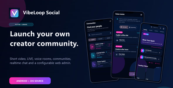 VibeLoop Social | Flutter Video and Live App With Laravel Admin
