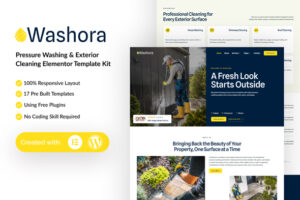 Washora - Pressure Washing & Exterior Cleaning Elementor Template Kit